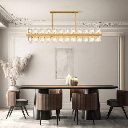 Crystal Chandelier Solid Copper Glass Cylinder Matrix G4 American Style Large-Scale