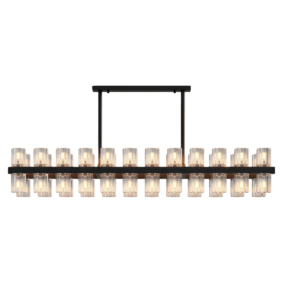 Crystal Chandelier Solid Copper Glass Cylinder Matrix G4 American Style Large-Scale