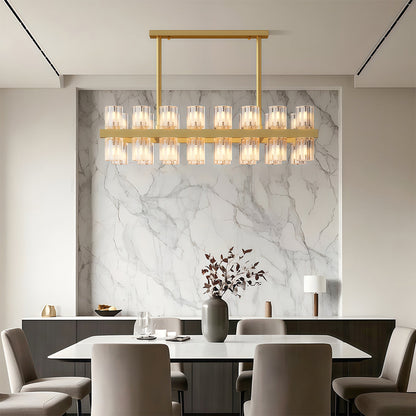 Crystal Chandelier Solid Copper Glass Cylinder Matrix G4 American Style Large-Scale
