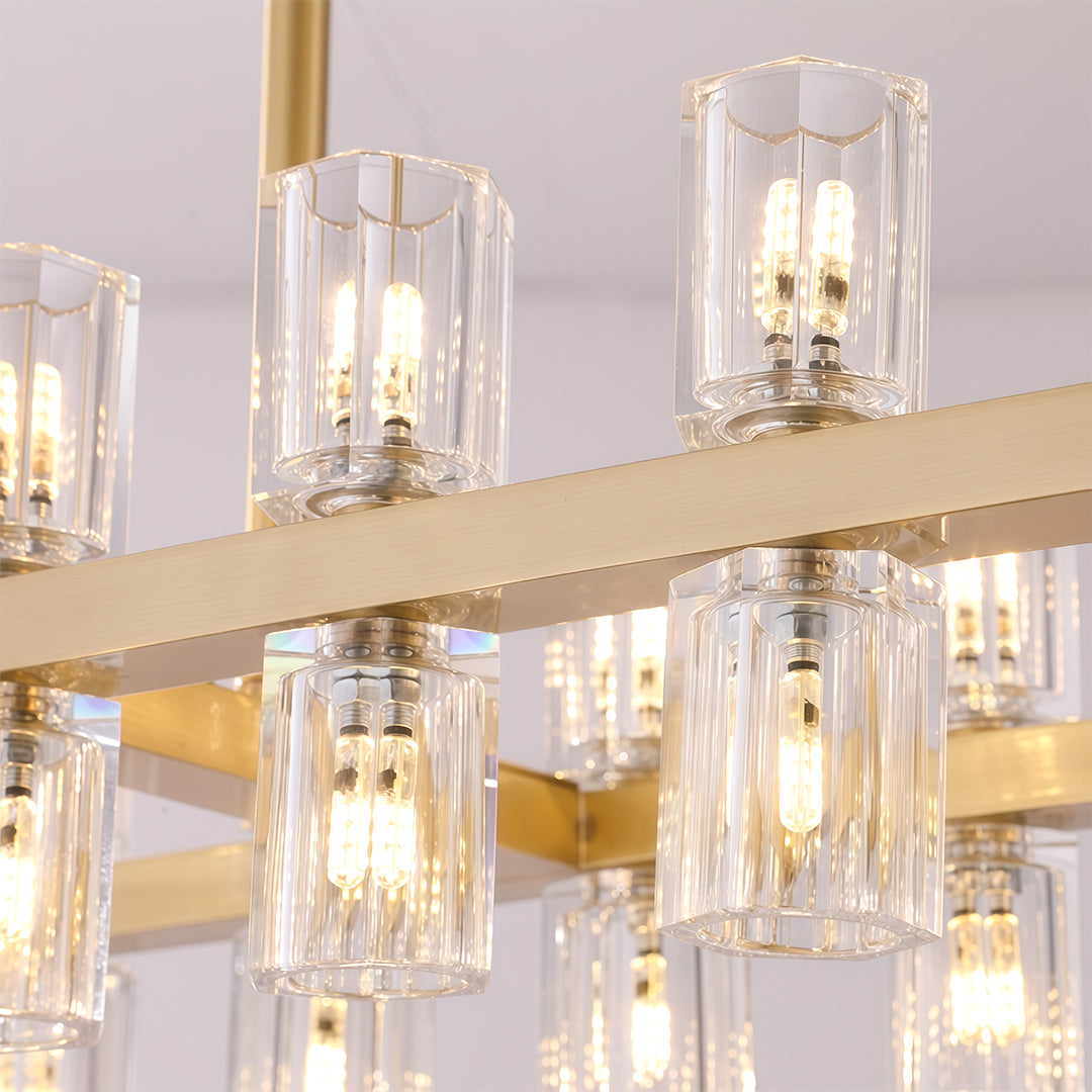 Crystal Chandelier Solid Copper Glass Cylinder Matrix G4 American Style Large-Scale