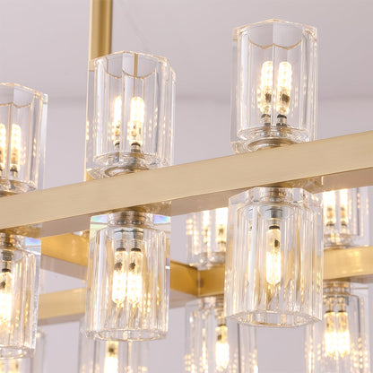 Crystal Chandelier Solid Copper Glass Cylinder Matrix G4 American Style Large-Scale
