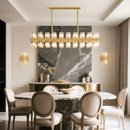 Crystal Chandelier Solid Copper Glass Cylinder Matrix G4 American Style Large-Scale
