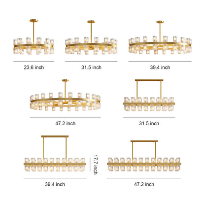 Crystal Chandelier Solid Copper Glass Cylinder Matrix G4 American Style Large-Scale