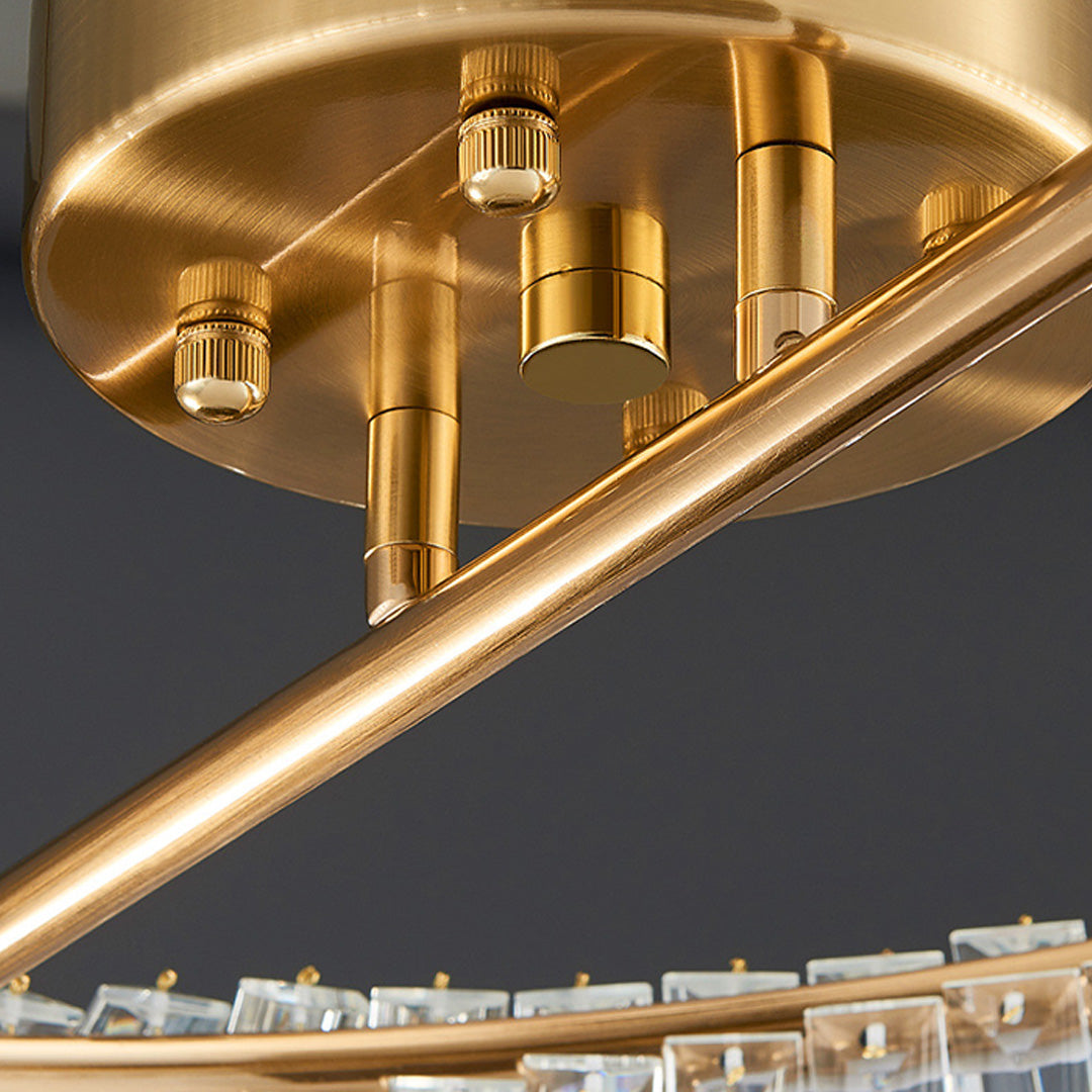 Möbius Twisted Ring Crystal Flush Mount Gold Three Sizes
