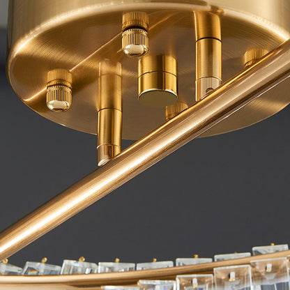 Möbius Twisted Ring Crystal Flush Mount Gold Three Sizes