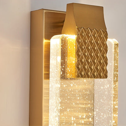 Linear Crystal LED Wall Sconce Stainless Steel 12W 840LM 3-Step CCT Gold Black 4 Heights Indoor