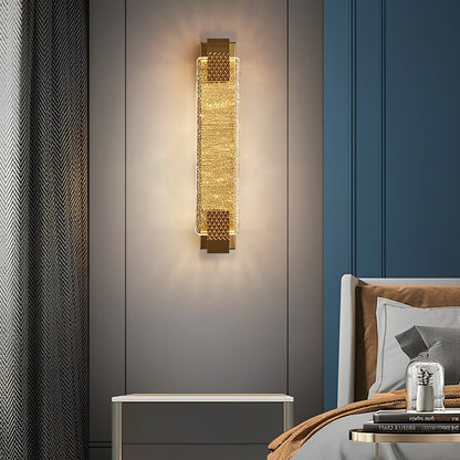 Linear Crystal LED Wall Sconce Stainless Steel 12W 840LM 3-Step CCT Gold Black 4 Heights Indoor