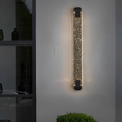 Linear Crystal LED Wall Sconce Stainless Steel 12W 840LM 3-Step CCT Gold Black 4 Heights Indoor