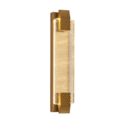 Linear Crystal LED Wall Sconce Stainless Steel 12W 840LM 3-Step CCT Gold Black 4 Heights Indoor