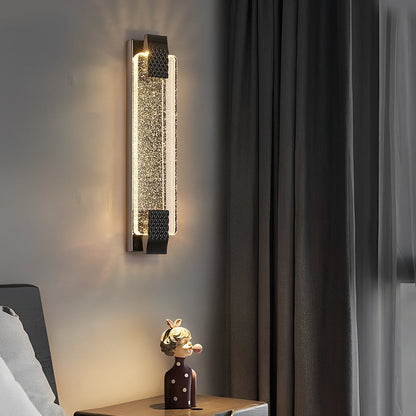 Linear Crystal LED Wall Sconce Stainless Steel 12W 840LM 3-Step CCT Gold Black 4 Heights Indoor