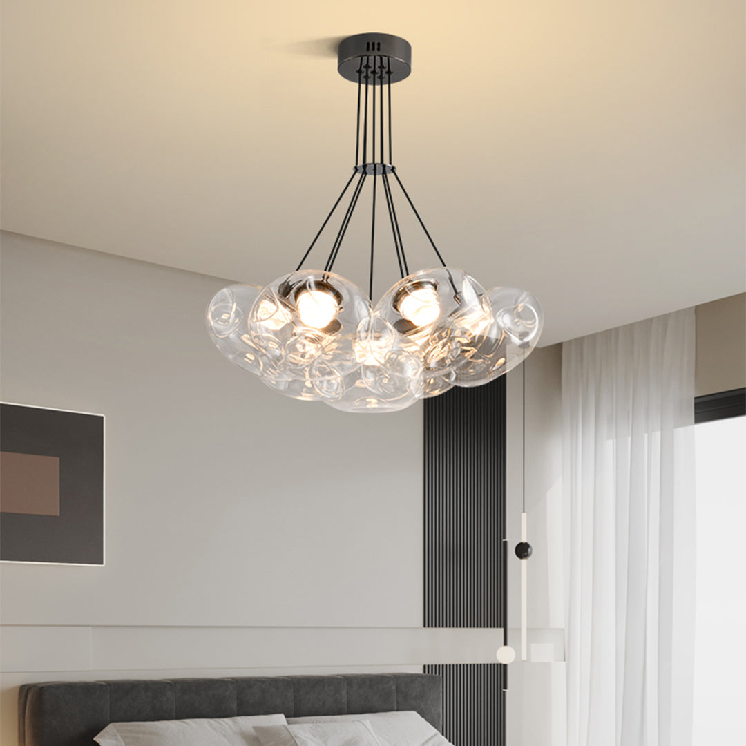 Glass Globe Multi-Head Chandelier with Full-Spectrum Integrated LED