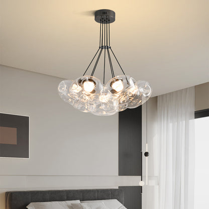 Glass Globe Multi-Head Chandelier with Full-Spectrum Integrated LED