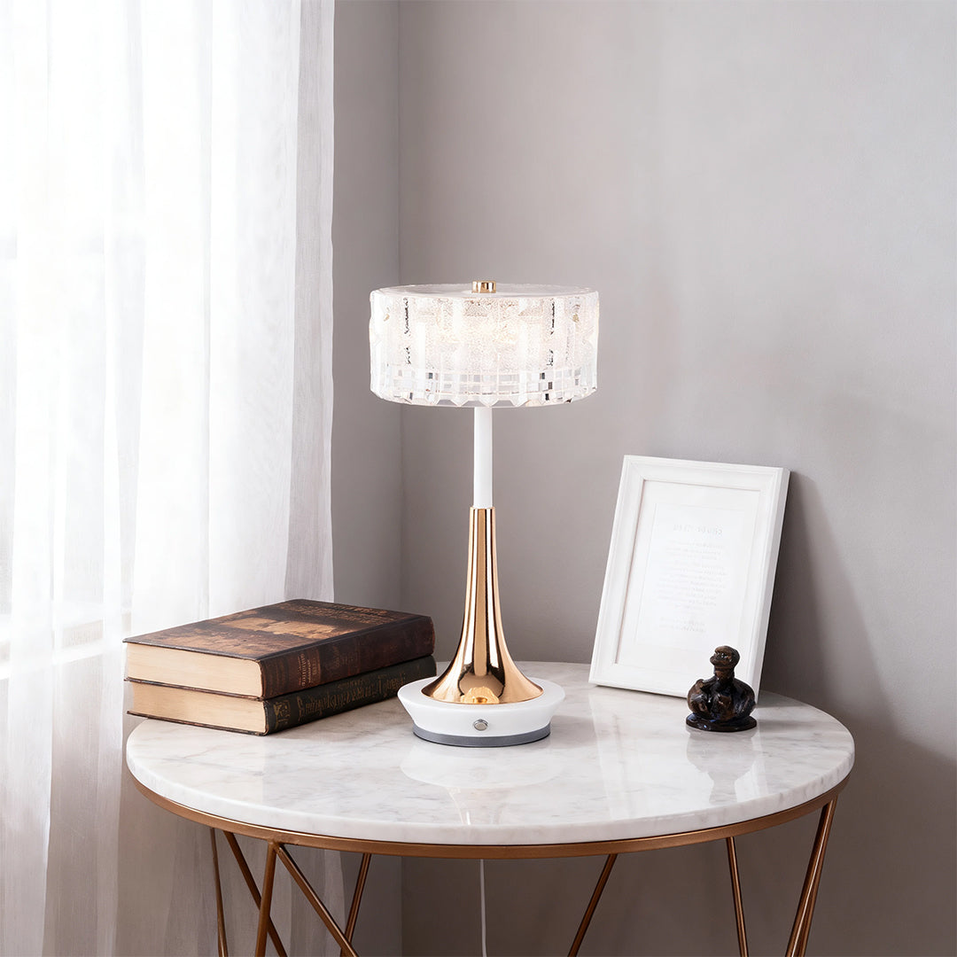 Modern Rechargeable LED Table Lamp Cordless Mushroom Touch Dimmable Bedside Nightstand Gold Chrome Black White 11.42 Inch