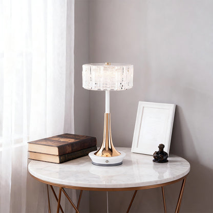 Modern Rechargeable LED Table Lamp Cordless Mushroom Touch Dimmable Bedside Nightstand Gold Chrome Black White 11.42 Inch