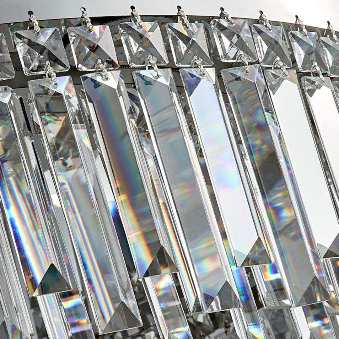 K9 Crystal Multi-Head Flush Mount Silver Three Sizes High CRI E14