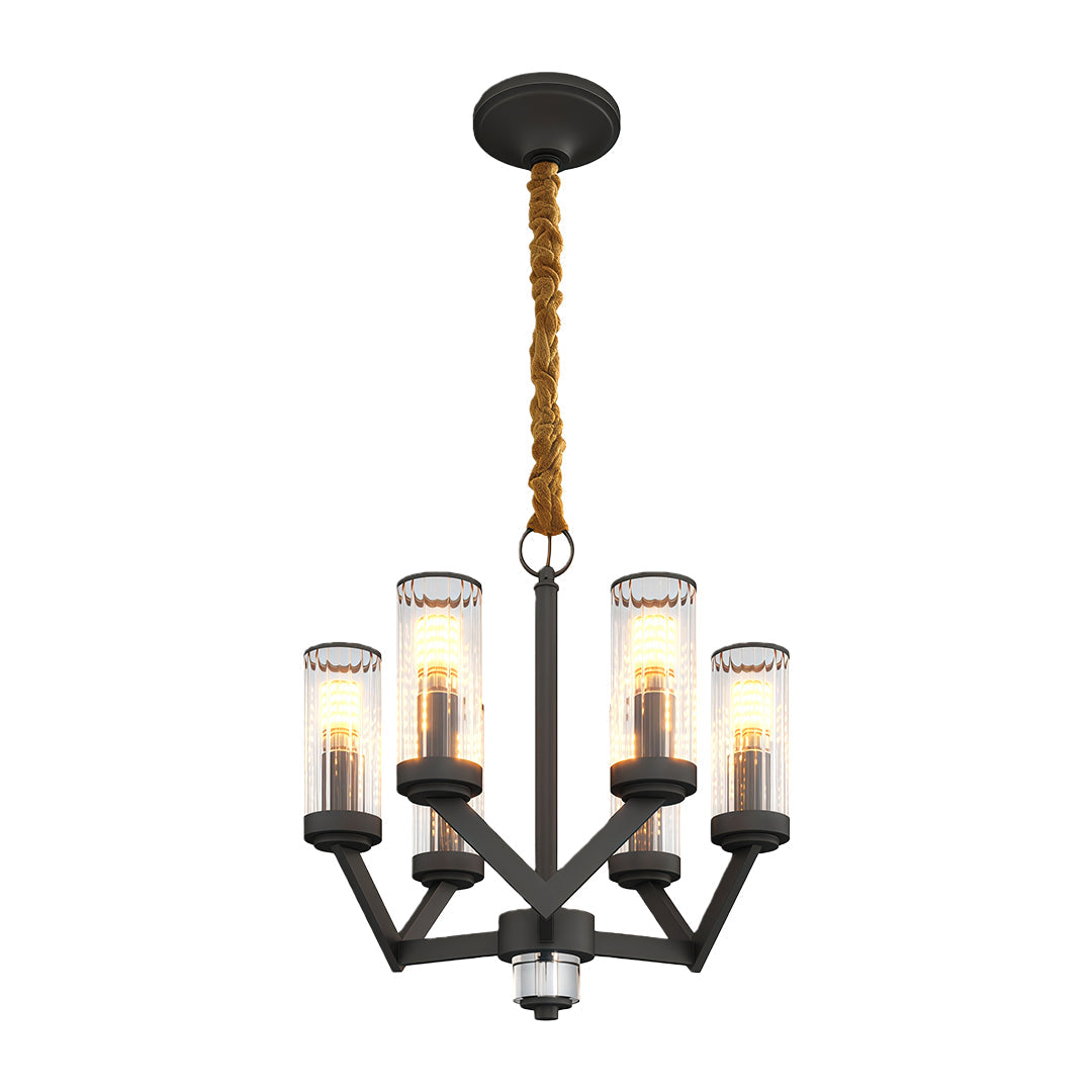 Fluted Cylinder Drop Chandelier