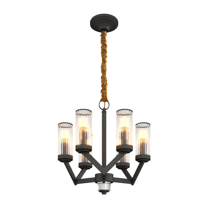 Fluted Cylinder Drop Chandelier