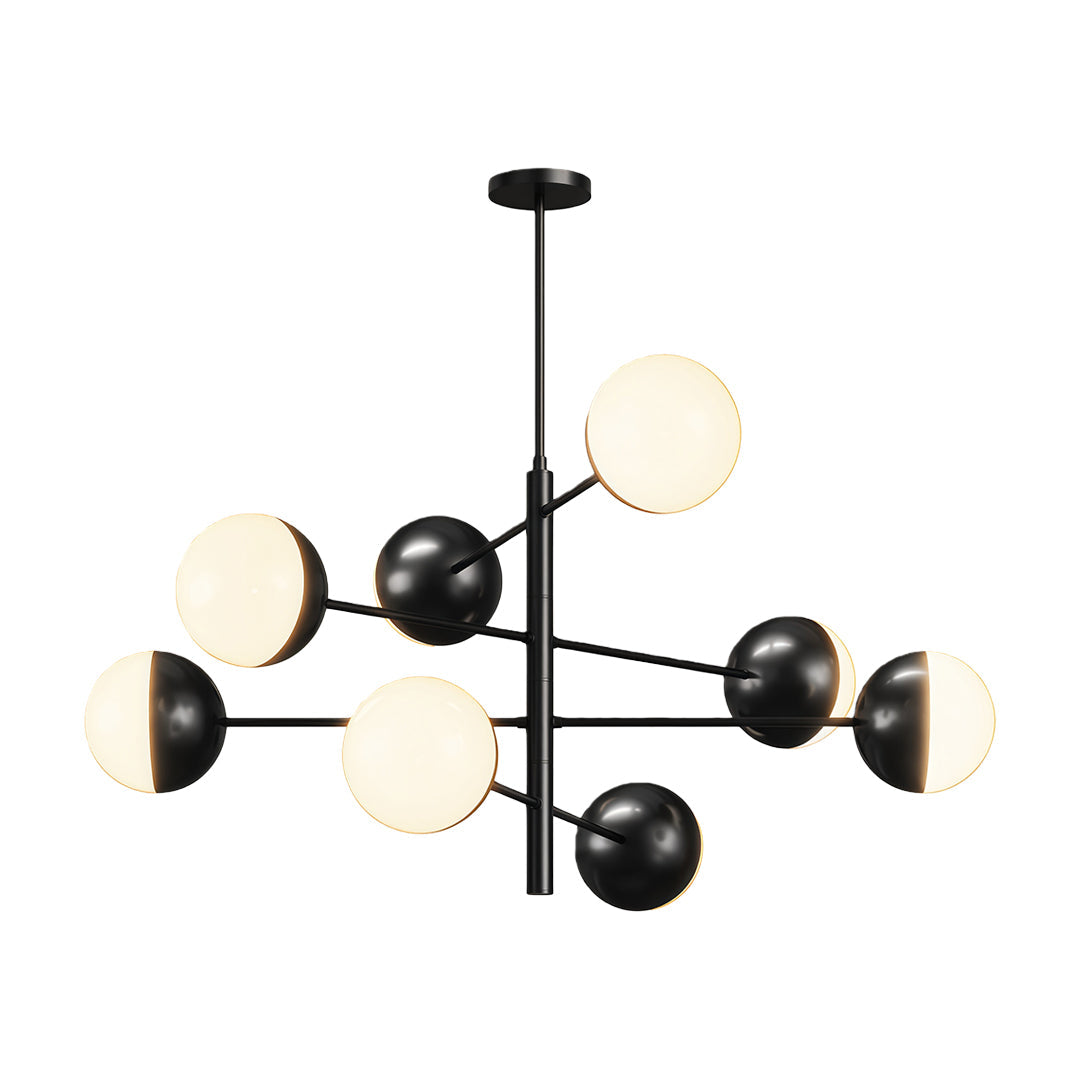White Glass Globe Chandelier Modern Nordic Copper Nickel Black Living Room Dining Room