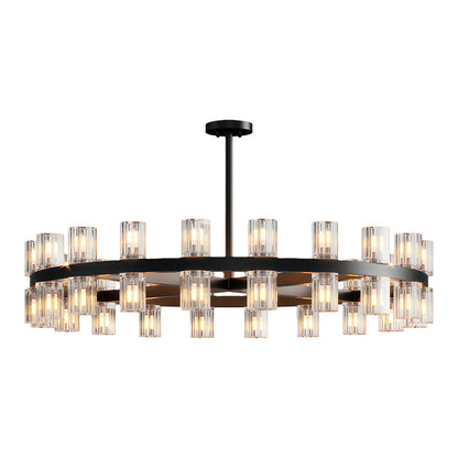 Crystal Chandelier Solid Copper Glass Cylinder Matrix G4 American Style Large-Scale