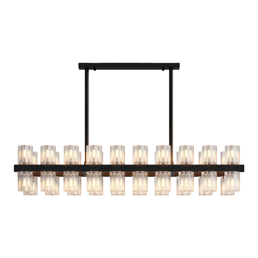 Crystal Chandelier Solid Copper Glass Cylinder Matrix G4 American Style Large-Scale