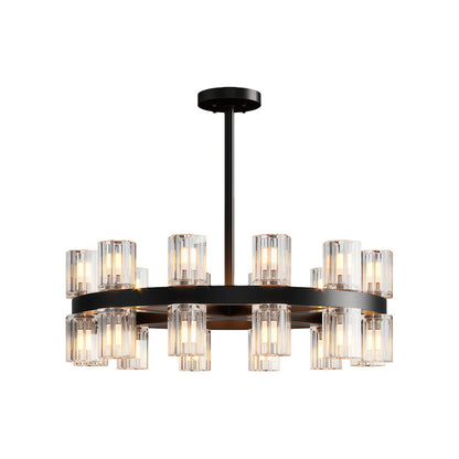 Crystal Chandelier Solid Copper Glass Cylinder Matrix G4 American Style Large-Scale