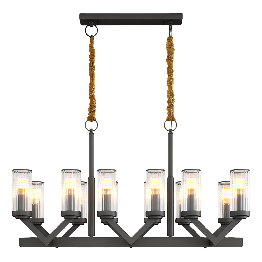 Fluted Cylinder Drop Chandelier