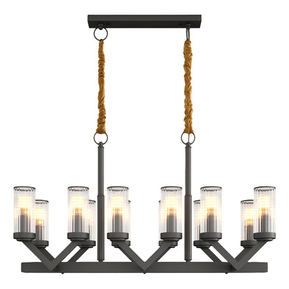 Fluted Cylinder Drop Chandelier
