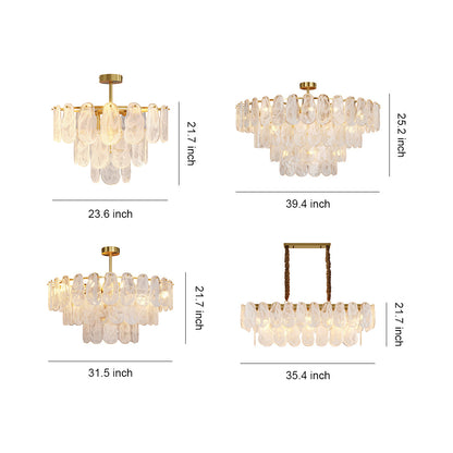 Midcentury Modern Copper Glass Chandelier for Dining Room Luxury Ceiling Lighting