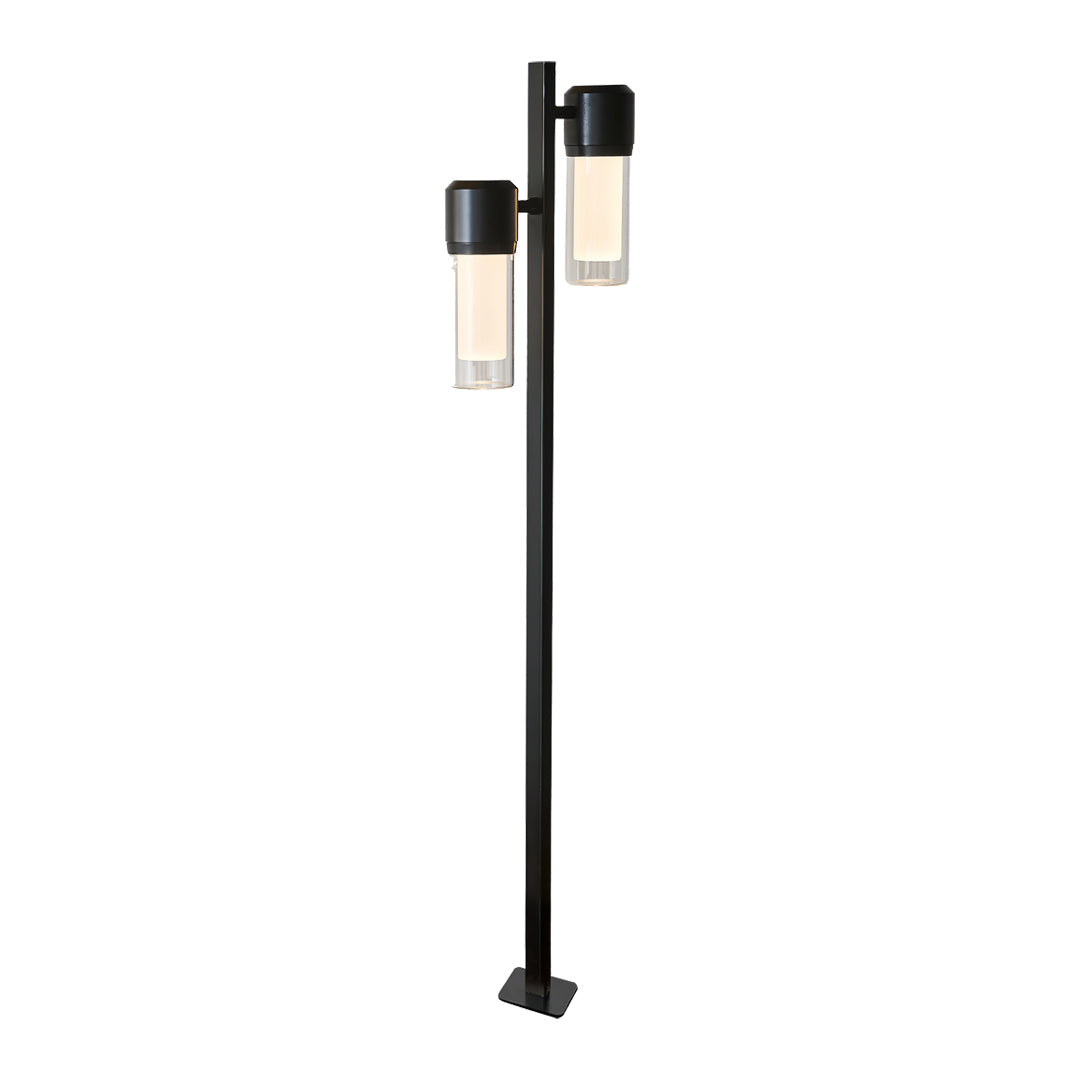 Contemporary Path Light Single Double Head Black Aluminum Glass CRI90 IP65 DC24V 2 Heights