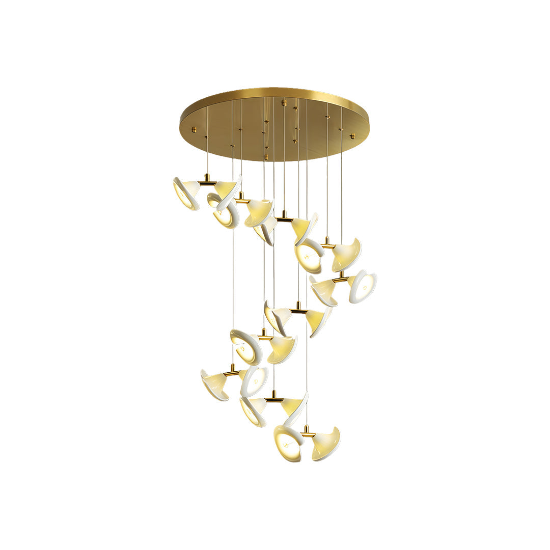 Ceramic Tulip Chandelier Gold Stainless Steel G4 French Style 7 Sizes Warm White