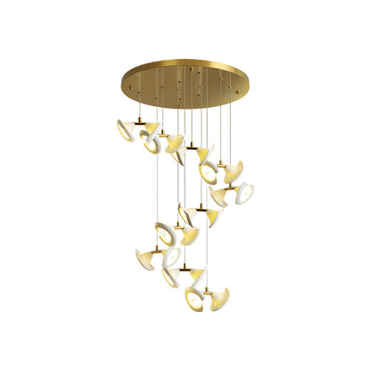 Ceramic Tulip Chandelier Gold Stainless Steel G4 French Style 7 Sizes Warm White