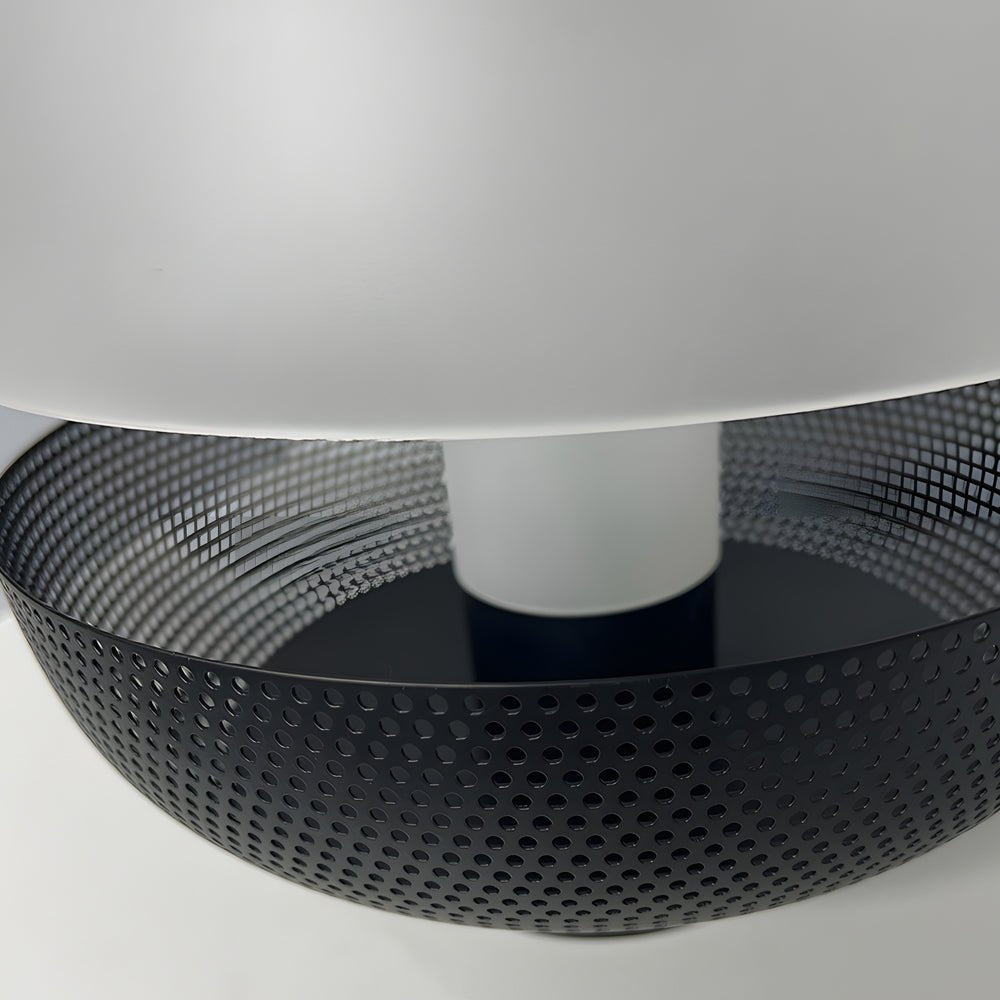 Mesh Metal and Frosted Glass Globe Table Lamp Integrated LED 9W 3000K Modern Industrial Black or White
