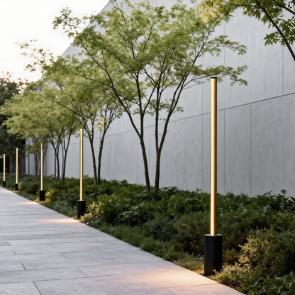 Contemporary Linear LED Outdoor Floor Lamp IP65 Stainless Steel 4 Heights 3000K