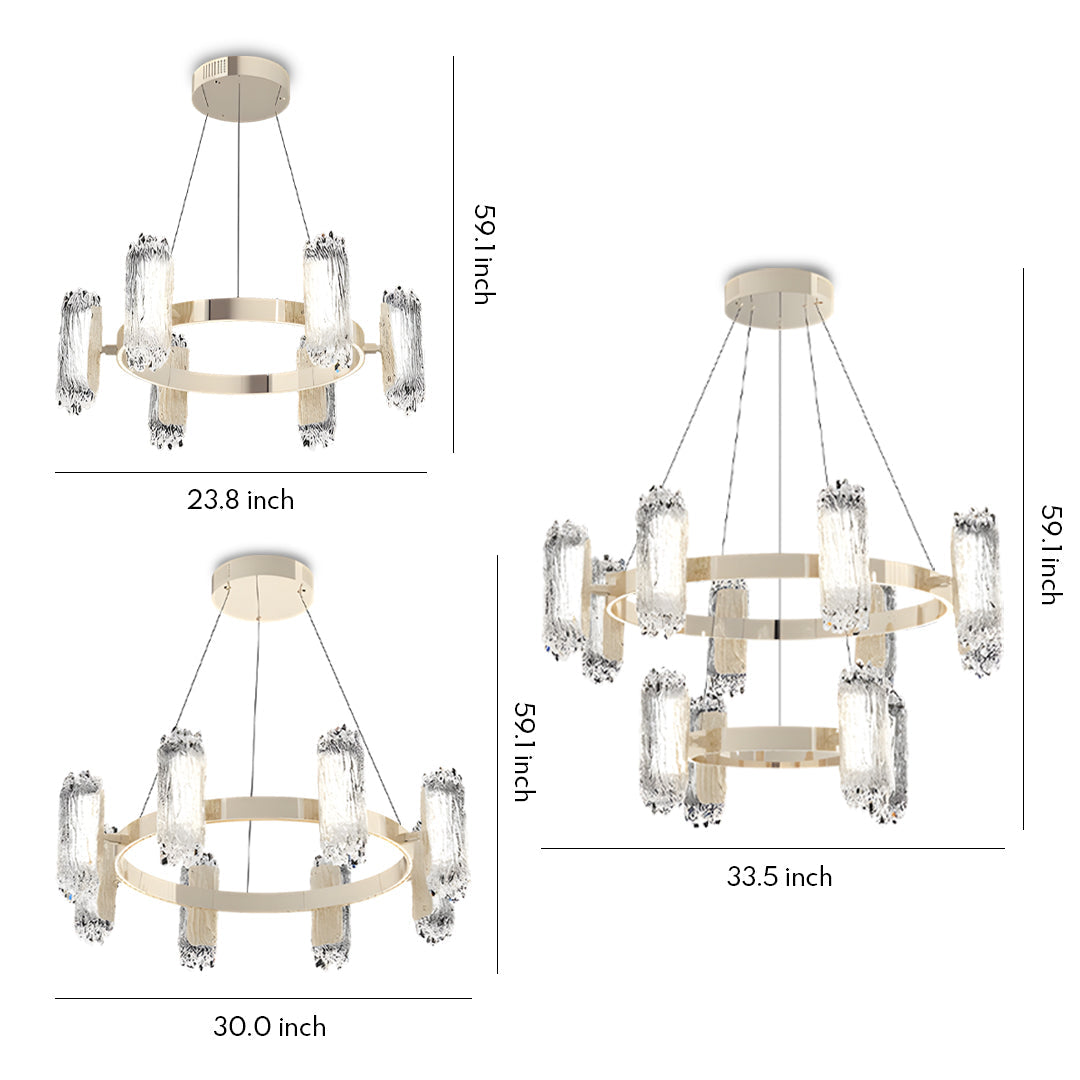 Terracotta Gold Ring Chandelier Nordic Minimalist Aluminium LED 3-Step CCT Dining Room Living Room
