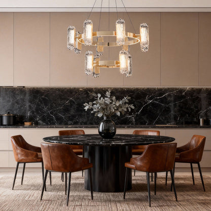 Terracotta Gold Ring Chandelier Nordic Minimalist Aluminium LED 3-Step CCT Dining Room Living Room