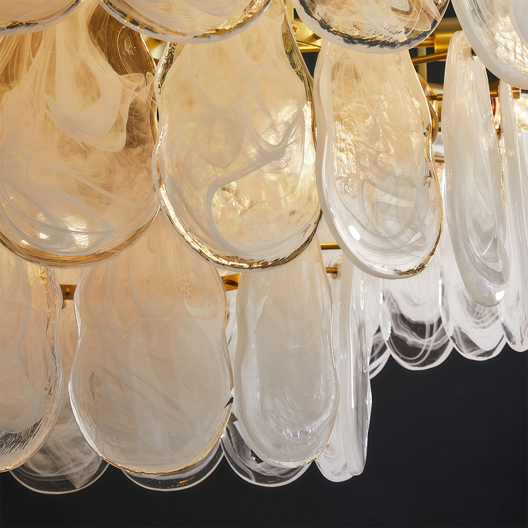 Midcentury Modern Copper Glass Chandelier for Dining Room Luxury Ceiling Lighting