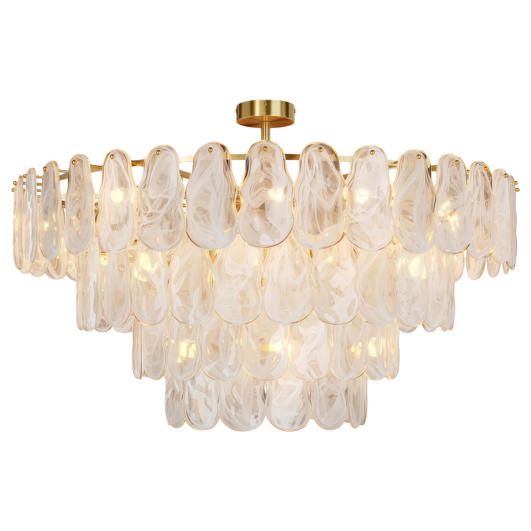 Midcentury Modern Copper Glass Chandelier for Dining Room Luxury Ceiling Lighting