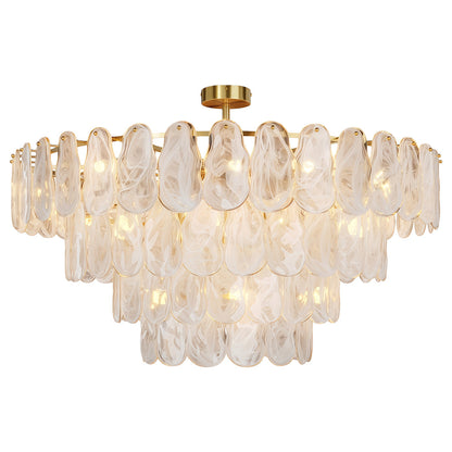 Midcentury Modern Copper Glass Chandelier for Dining Room Luxury Ceiling Lighting