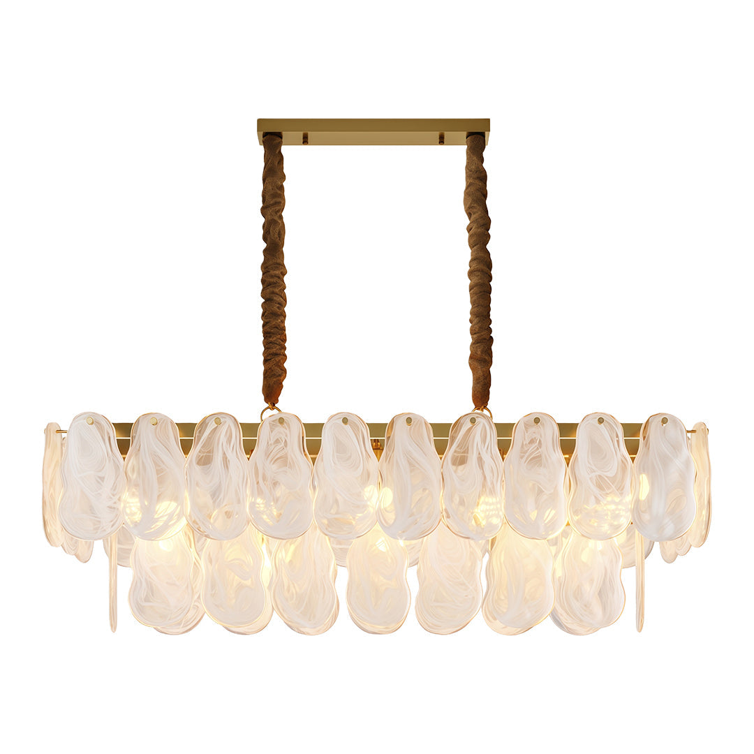 Midcentury Modern Copper Glass Chandelier for Dining Room Luxury Ceiling Lighting