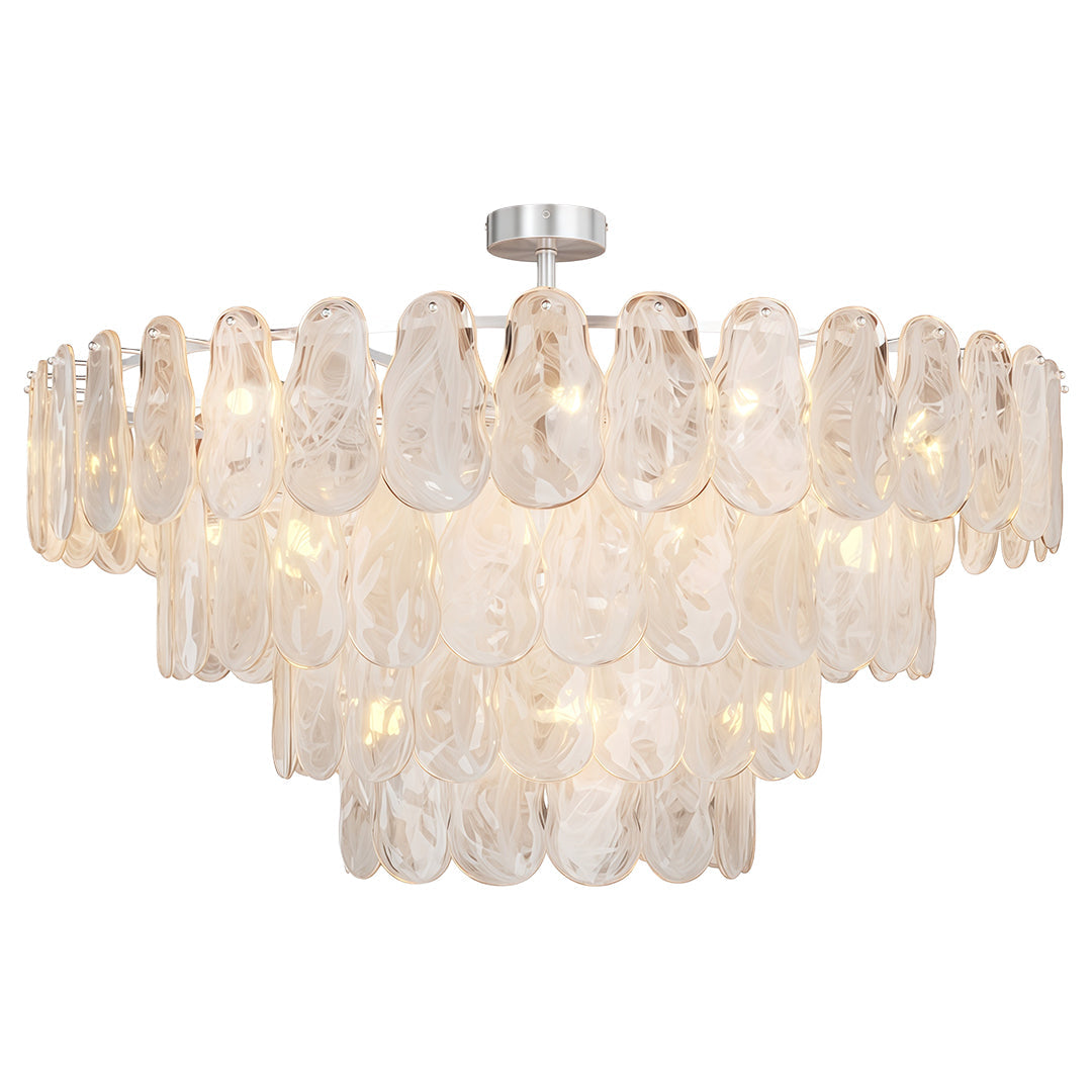 Midcentury Modern Copper Glass Chandelier for Dining Room Luxury Ceiling Lighting
