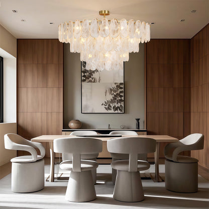 Midcentury Modern Copper Glass Chandelier for Dining Room Luxury Ceiling Lighting