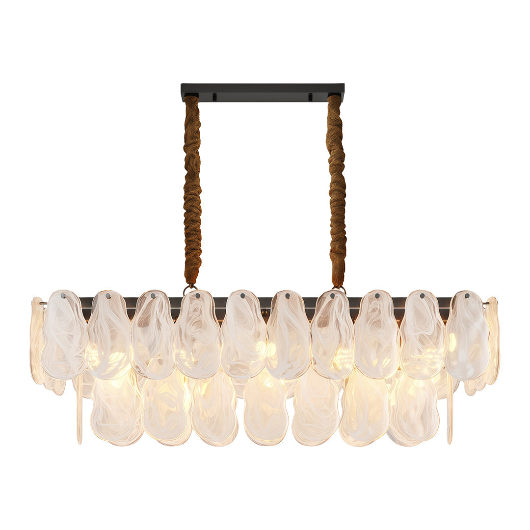 Midcentury Modern Copper Glass Chandelier for Dining Room Luxury Ceiling Lighting