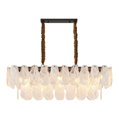 Midcentury Modern Copper Glass Chandelier for Dining Room Luxury Ceiling Lighting
