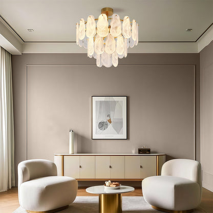 Midcentury Modern Copper Glass Chandelier for Dining Room Luxury Ceiling Lighting