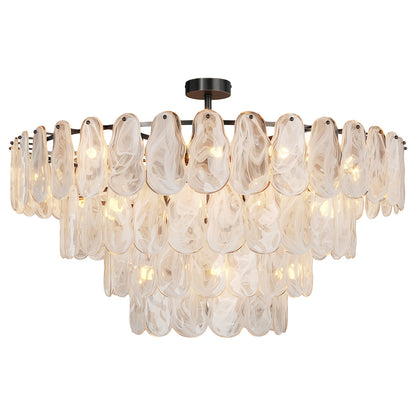 Midcentury Modern Copper Glass Chandelier for Dining Room Luxury Ceiling Lighting