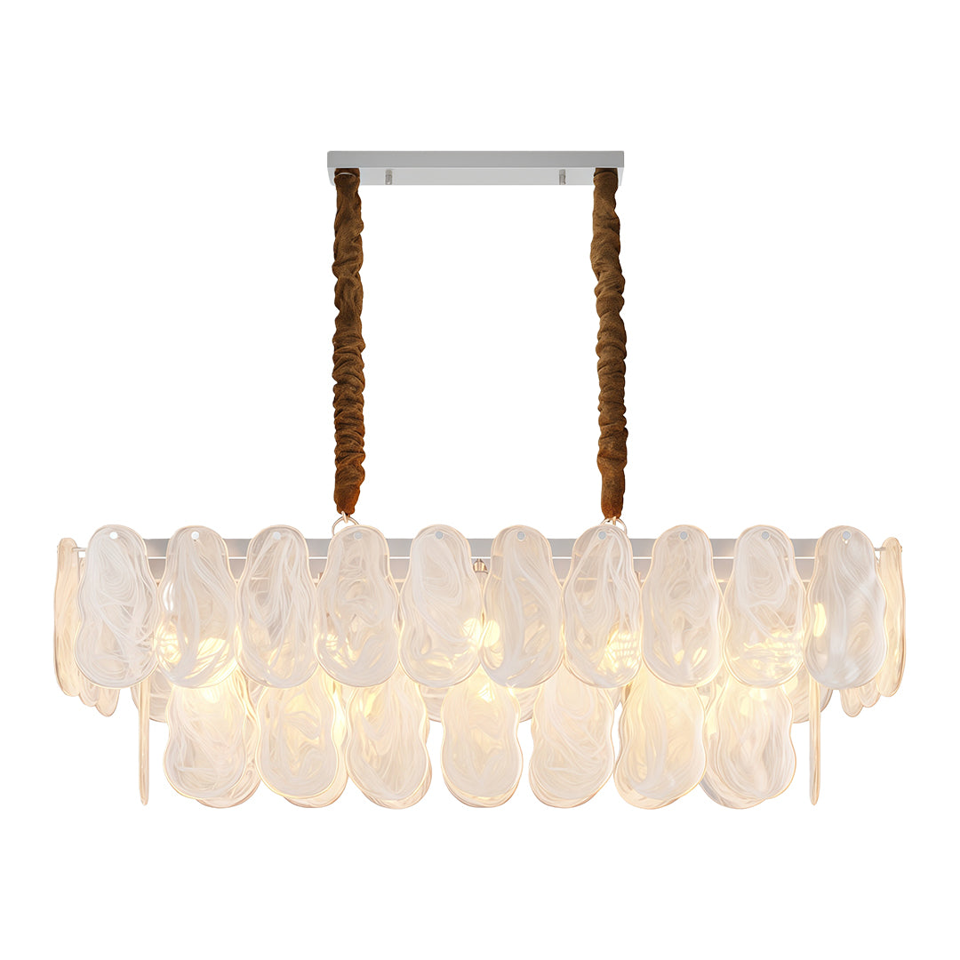 Midcentury Modern Copper Glass Chandelier for Dining Room Luxury Ceiling Lighting