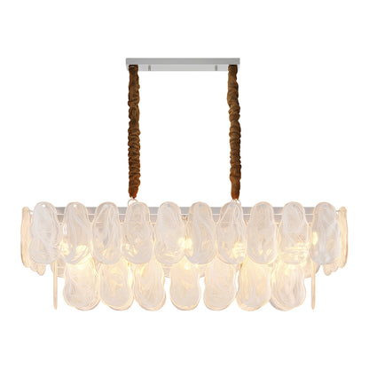 Midcentury Modern Copper Glass Chandelier for Dining Room Luxury Ceiling Lighting