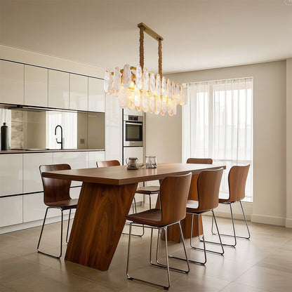 Midcentury Modern Copper Glass Chandelier for Dining Room Luxury Ceiling Lighting