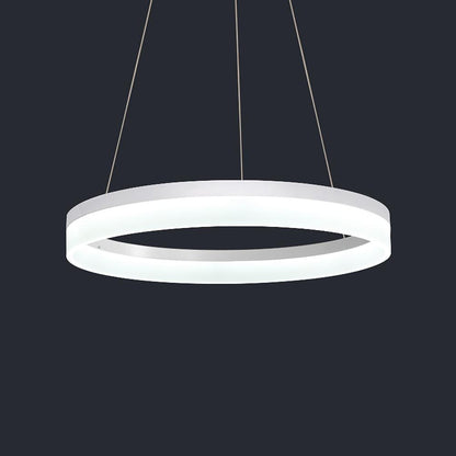 Thick Circle Acrylic Ring LED Pendant Light Dimmable Dining Room Bedroom Kitchen White Black