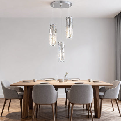 Mini Crystal Pendant Light Industrial Iron E27 Black Gold Chrome 1 3 Light Kitchen Island